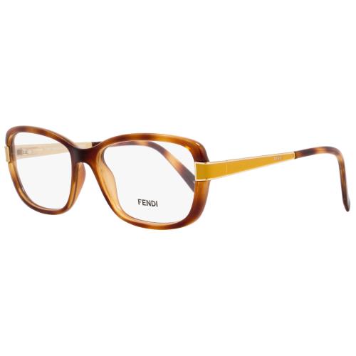 Fendi Rectangular Eyeglasses F1038 725 Size: 52mm Light Havana/gold 1038