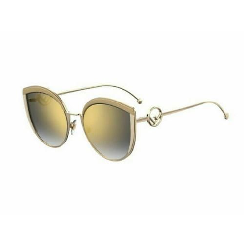 Fendi Sunglasses FF0290/S Ijsfq 58mm Gold / Gradient Mirrored Grey Lens