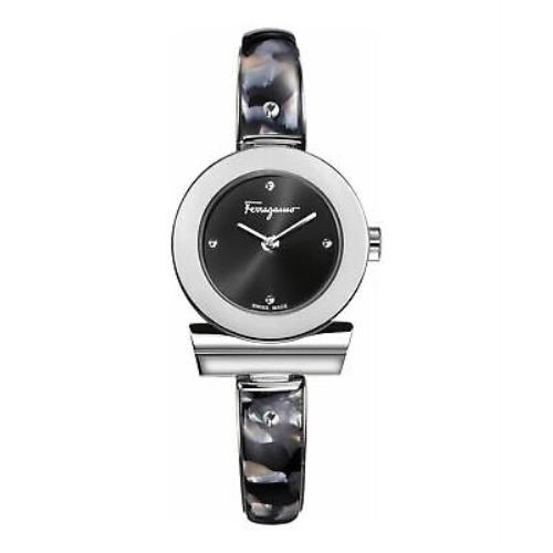 Salvatore Ferragamo Womens Black 22.5 mm Gancino Watch FII010015 - Black Dial, Multi Band, Black Bezel