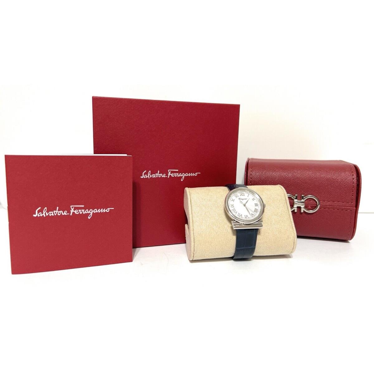 Salvatore Ferragamo Womens SFUF00121 Watch Silver Guilloch Dial 34mm Case