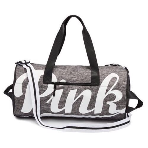 Victorias Secret Pink Graphic Marled Marl Lg Gym Bag Duffel Tote Bag