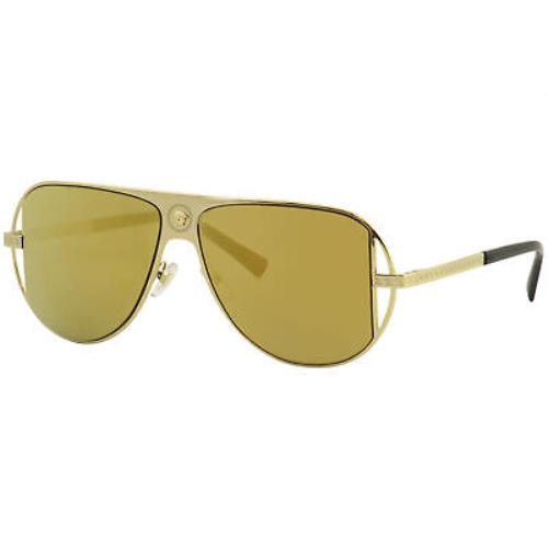 Versace Men`s VE2212 VE/2212 1002/7P Gold Pilot Sunglasses 57mm