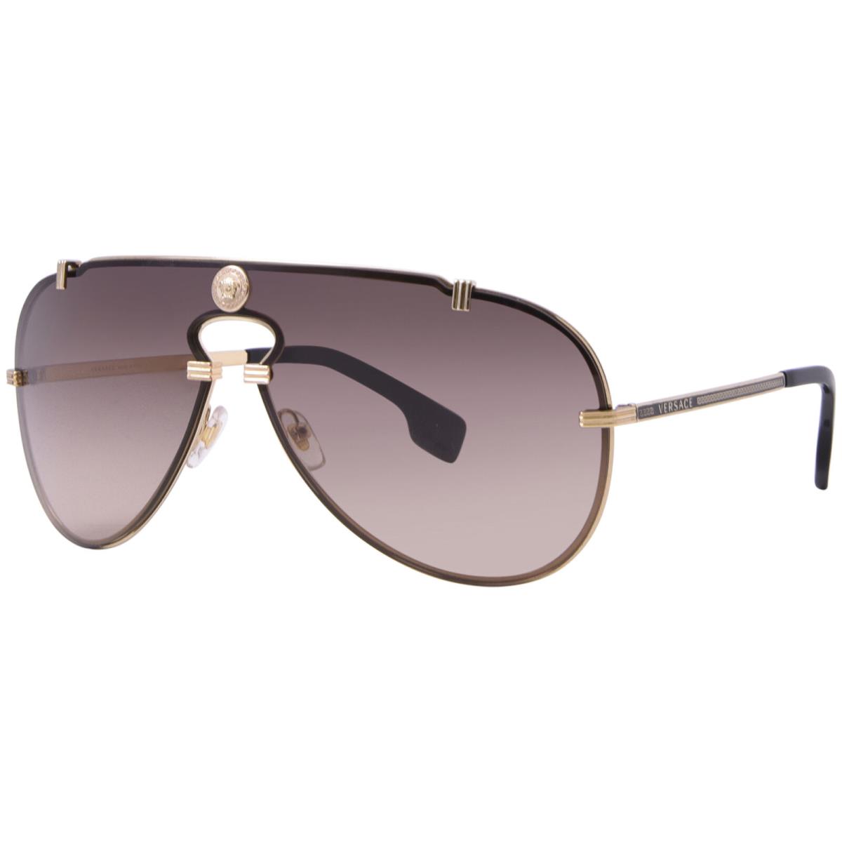 Versace VE2243 100213 Sunglasses Men`s Gold/brown Gradient Lenses Pilot 43mm