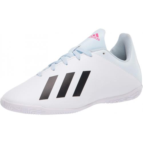 Adidas Men`s X 19.4 Indoor Soccer Shoe White/black/shock Pink 12K