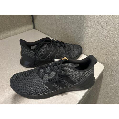Adidas Questar Flow Nxt Men`s Shoes Black/grey FY9559 - Size 12