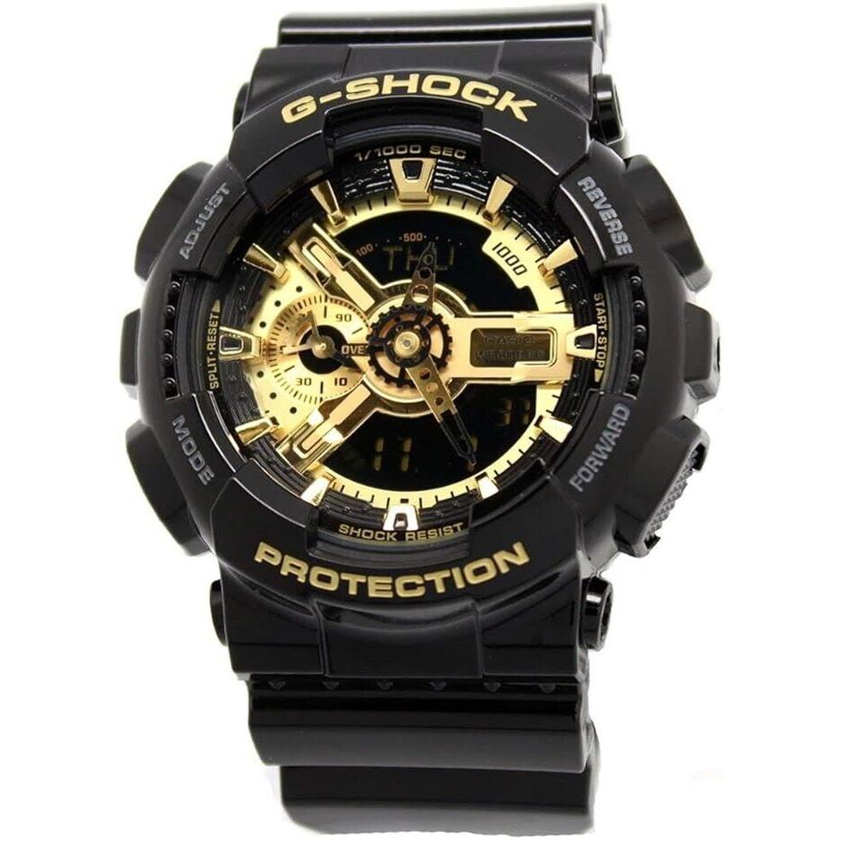 Casio G-shock Men`s Black Gold Military GA-110 Watch 200 Meter Water Resistant