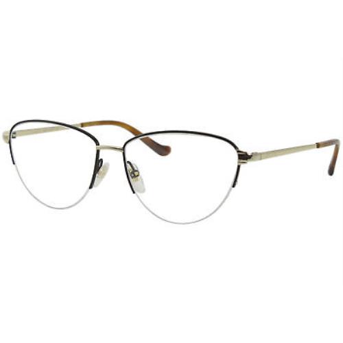 Gucci GG0580O 002 Eyeglasses Women`s Silver/black Half Rim Optical Frame 55mm