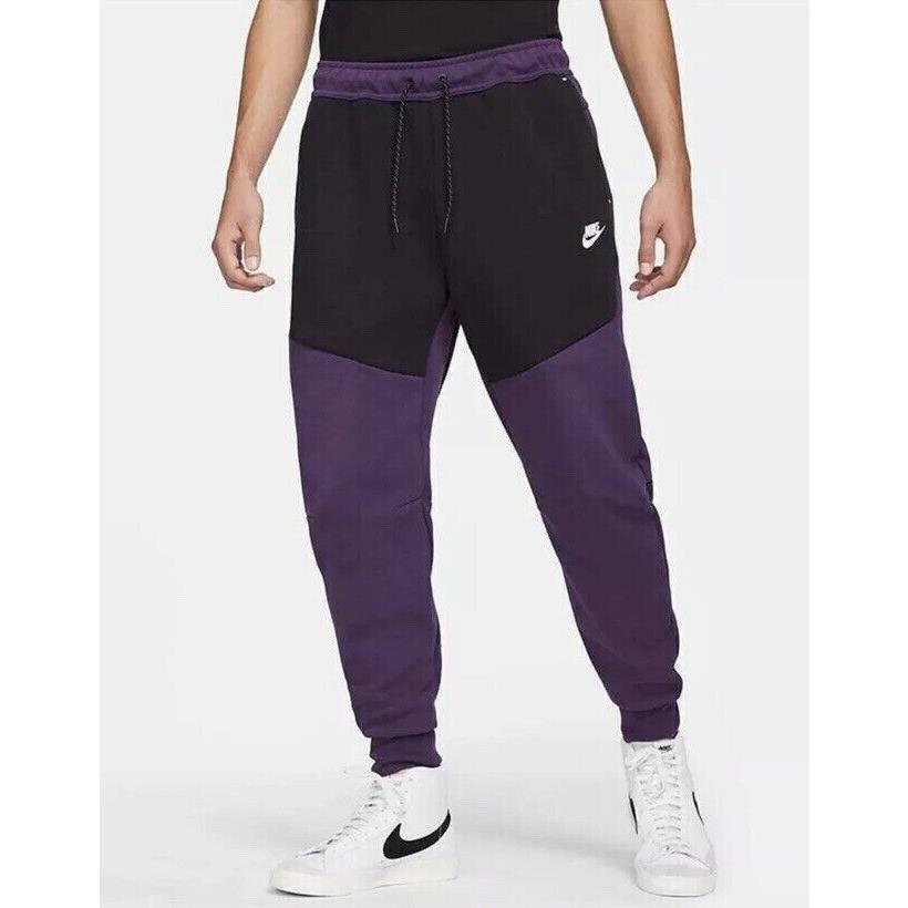 Nike Tech Fleece Joggers Pants Cuffed Grand Purple Black CU4495-503 s M