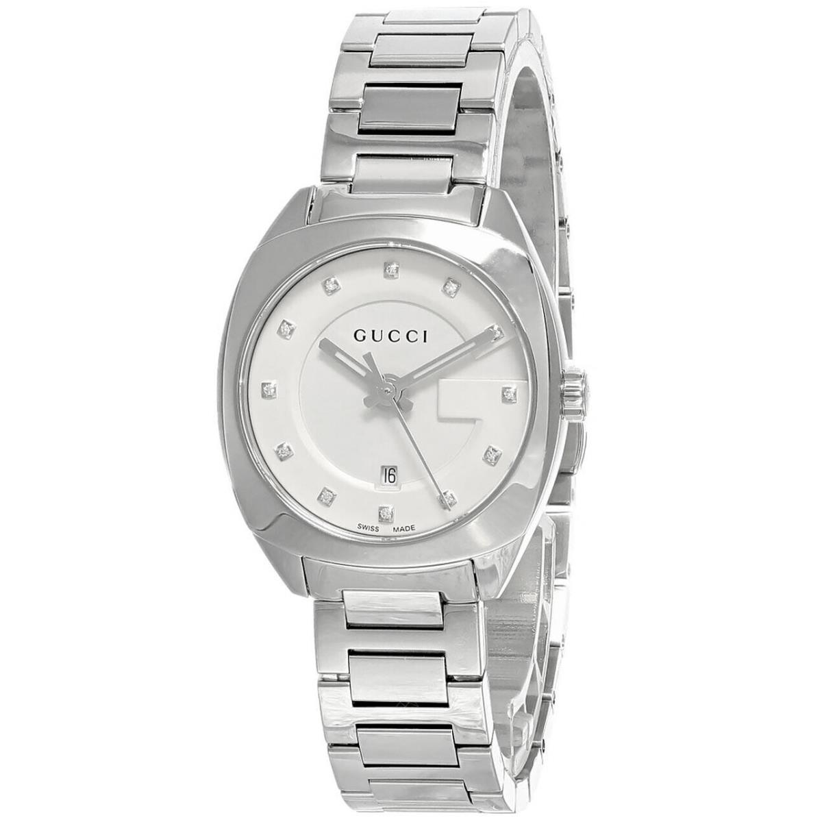 Gucci GG2570 29MM SS Diamond White Dial Women`s Watch YA142504