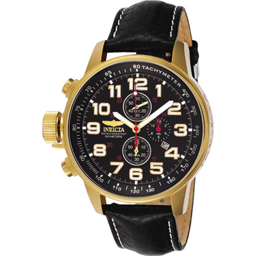 Invicta Men`s Lefty Chronograph Black Leather 3330