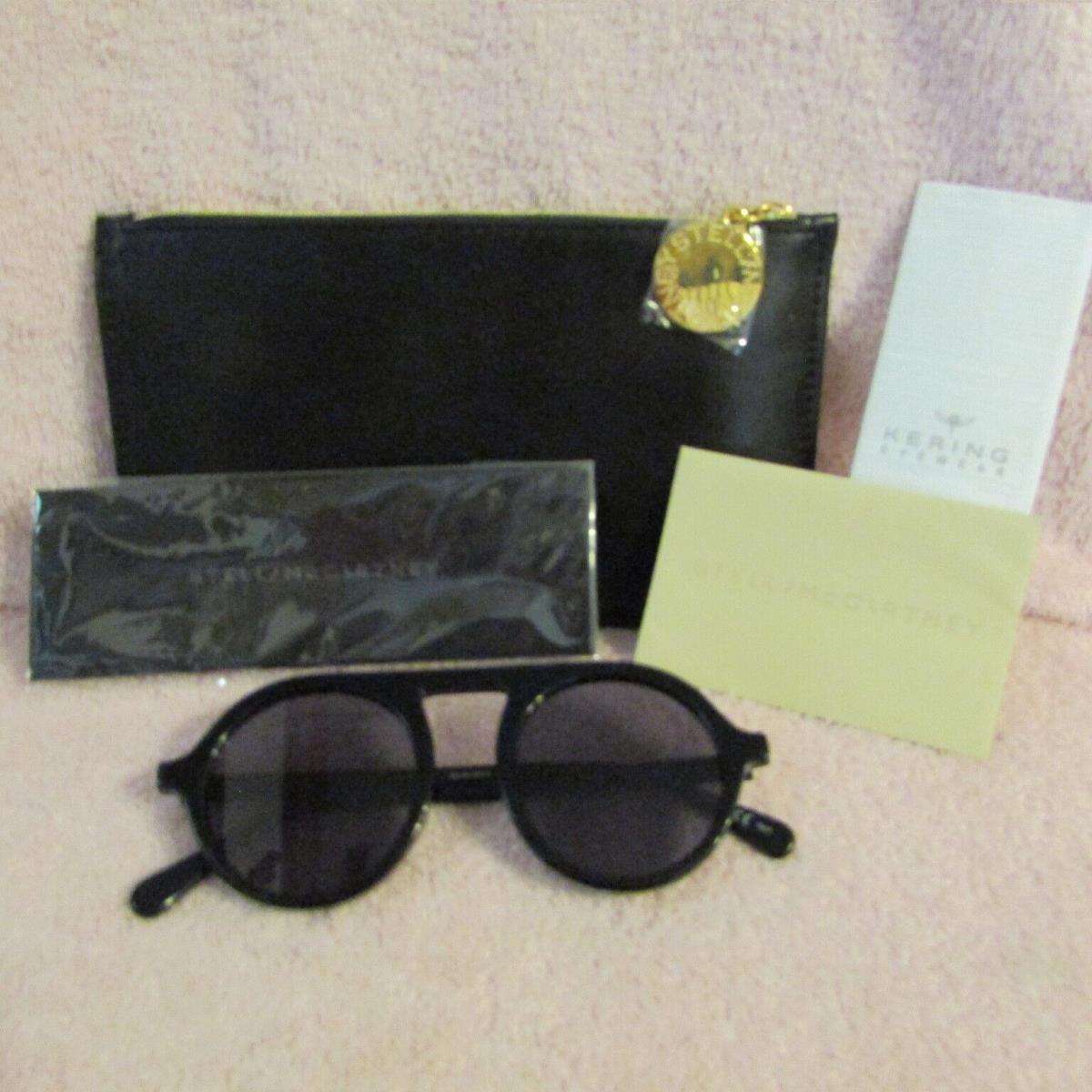 Stella Mccartney Sunglasses Black Round Black Mirror SC0031S 003 50