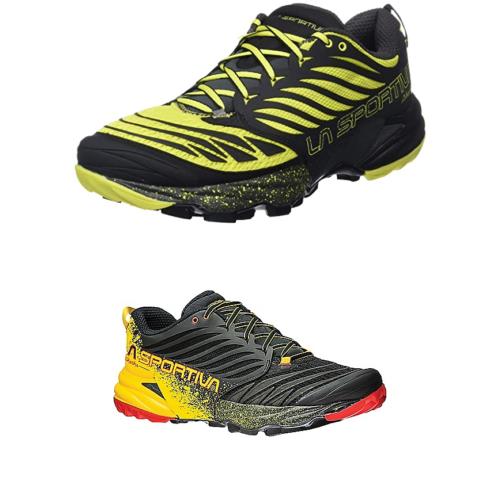 Lasportiva LA Sportiva Men`s Akasha Trail Running Shoe sz 8.5 10.5 Black Yellow / Sulphur