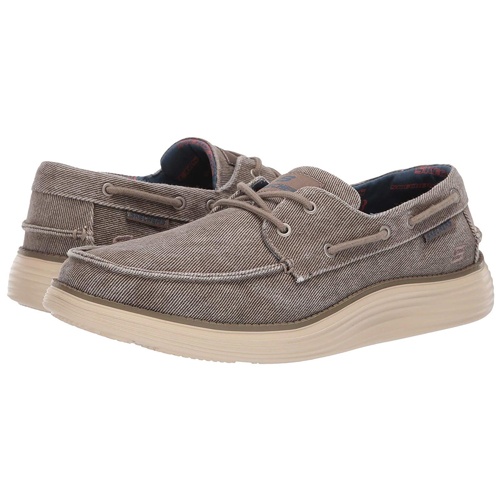 Man`s Boat Shoes Skechers Status 2.0 - Lorano Taupe