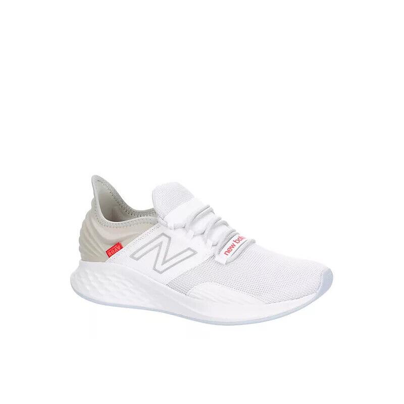 New Balance Fresh Foam Roav Men`s Athletic Running Low Top Training Shoes White/White Logo