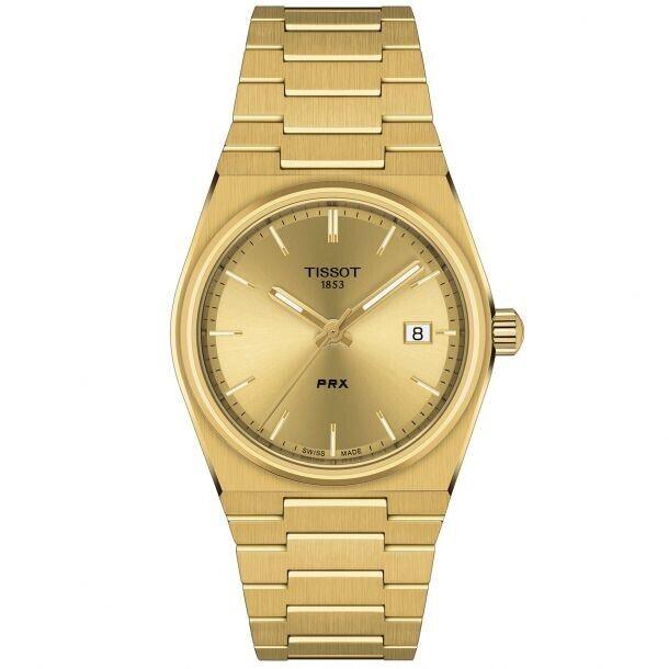 Tissot T-classic Prx Yellow Gold Pvd Bracelet 35mm Watch T1372103302100 - Dial: Gold, Band: Gold