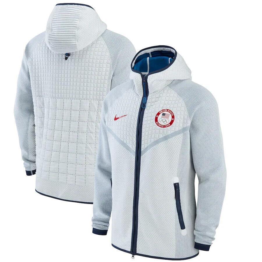 Nike Tech Usa Olympic Team Jacket DJ5248-121 Men`s Full Zip Hoodie
