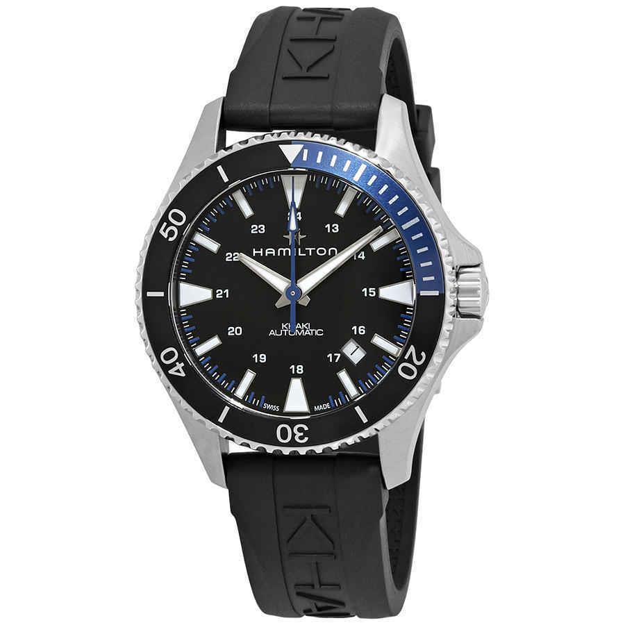 Hamilton Khaki Navy Scuba Automatic Black Dial Batman Bezel Men`s Watch