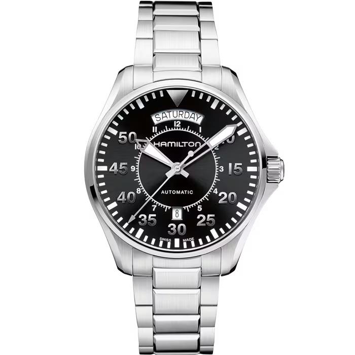 Hamilton Khaki Aviation Pilot Day Date Auto 42mm Black Dial Watch H64615135