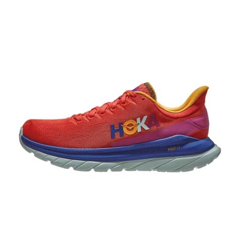 Men`s Hoka One One Mach 4 Fiesta Red Bluing Running Shoes Size sz 12