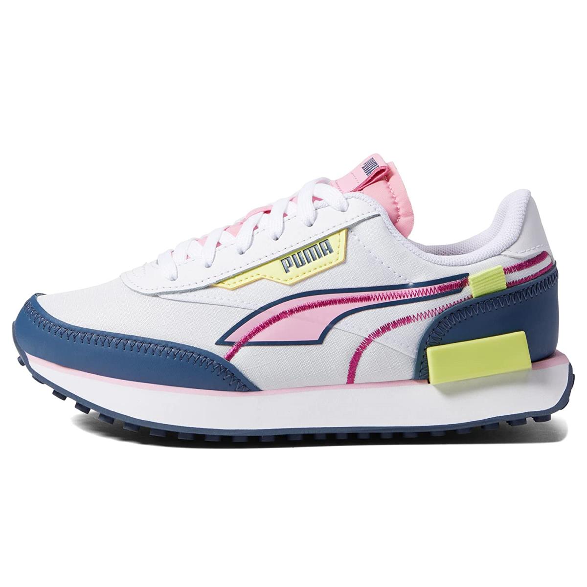 Girl S Sneakers Athletic Shoes Puma Kids Future Rider Twofold Big Kid Puma White Dark Denim Prism Pink Puma Shoes Puma White Dark Denim Prism Pink Sportiptop