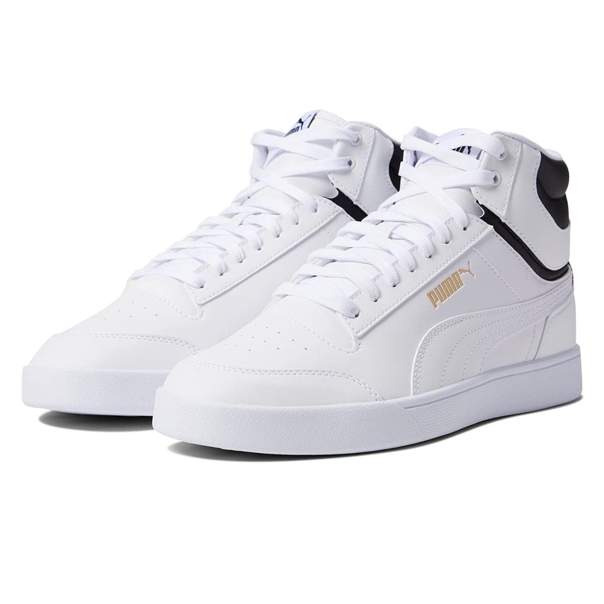 Man`s Sneakers Athletic Shoes Puma Shuffle Mid Puma White/Puma White/Puma Black/Puma Team Gold