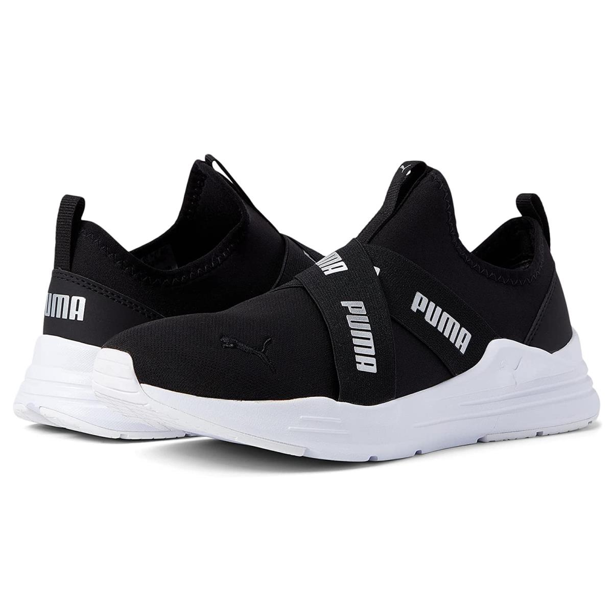 Woman`s Sneakers Athletic Shoes Puma Wired Run Slip-on Puma Black/Puma Silver