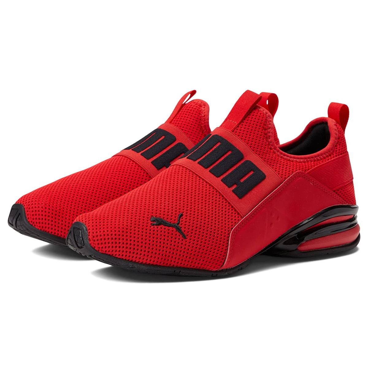 Man`s Sneakers Athletic Shoes Puma Axelion Slip-on High-Risk Red/PUMA Black