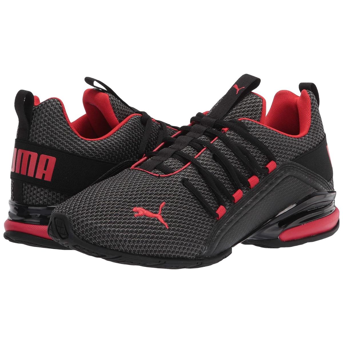 Man`s Sneakers Athletic Shoes Puma Men`s Axelion Running Shoe Black/High Risk Red