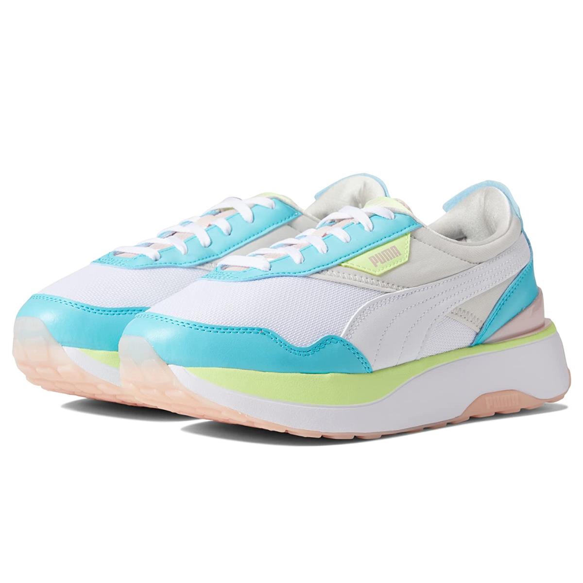 Woman`s Sneakers Athletic Shoes Puma Cruise Rider Flair Puma White/Blue Atoll/Chalk Pink