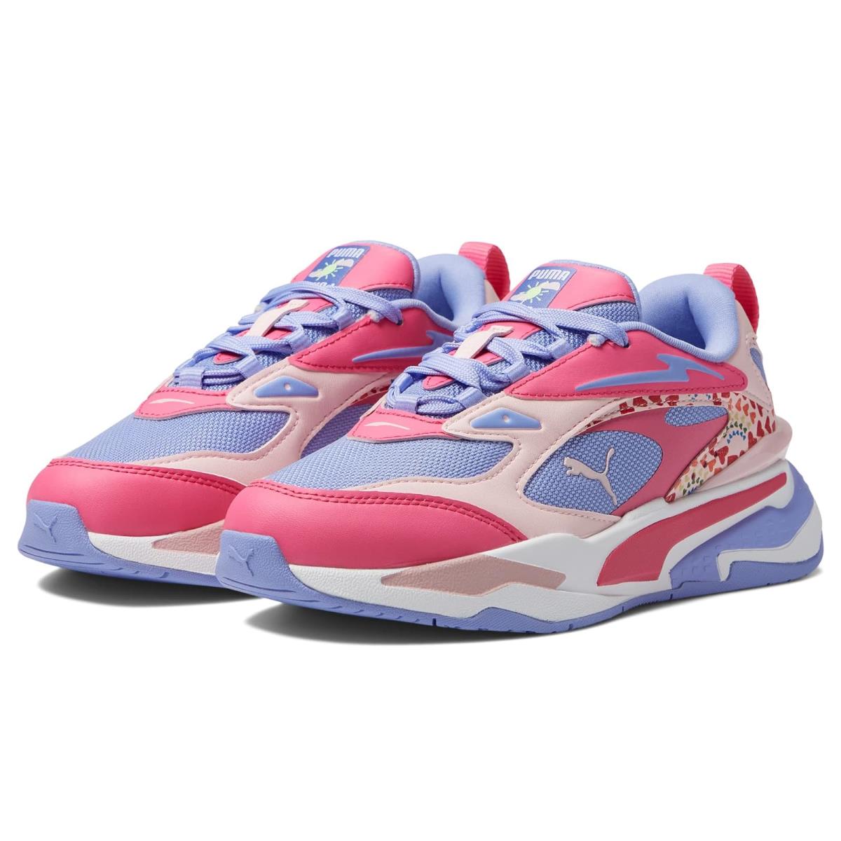 Girl`s Sneakers Athletic Shoes Puma Kids Rs-fast Rainbow Sunset Big Kid Lavender Pop/Almond Blossom/Sunset Pink