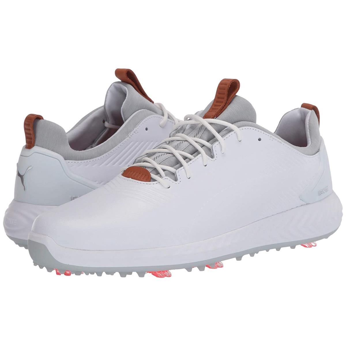 Man`s Sneakers Athletic Shoes Puma Golf Ignite Pwradapt Leather 2.0 Puma White/Puma White