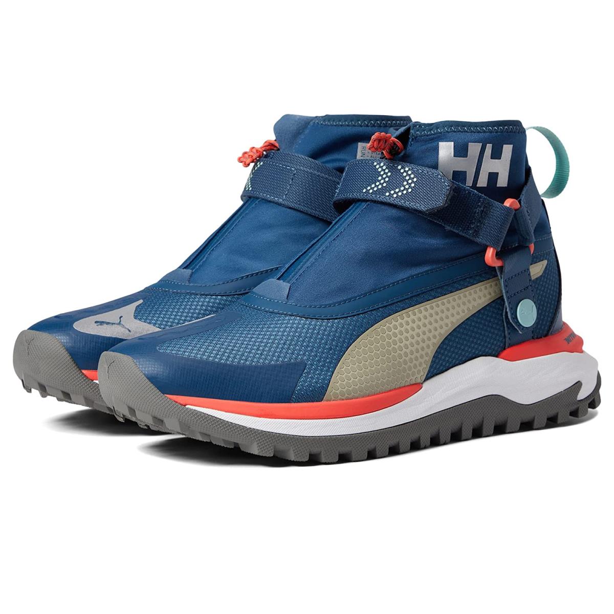 Man`s Sneakers Athletic Shoes Puma Voyage Nitro Helly Hansen Intense Blue/Hot Coral/Spray Green