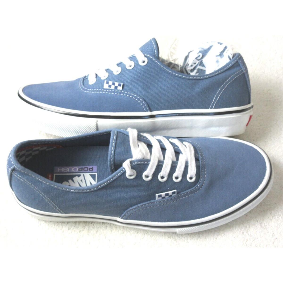 Vans Men`s Skate Moonlight Blue White Suede Canvas Shoes Size 11.5