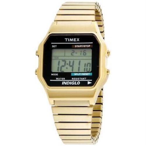 Timex Men`s T78677 Classic Digital Gold-tone Stainless Steel Expansion Band