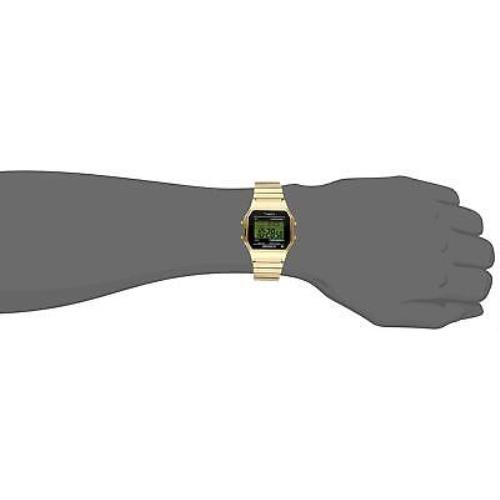 Timex watch  - Dial: Green, Band: Gold, Bezel: Gold 2