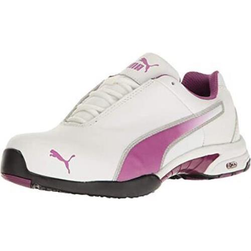 Puma Women`s Velocity Low Safety Work Shoes Leather Sneakers sz 9 White 642805