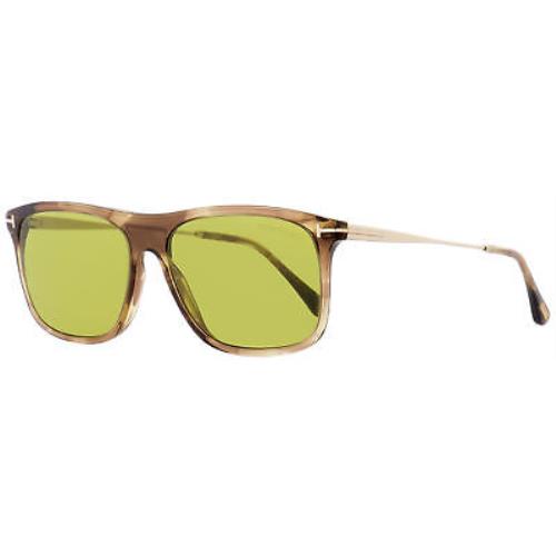 Tom Ford Rectangular Sunglasses TF588 Max-02 47N Brown Melange/gold 57mm FT0588