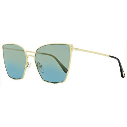 Tom Ford Cat Eye Sunglasses TF653 Helena 28V Gold/black 59mm FT0653 - Gold/Black Frame, Blue Gradient Lens