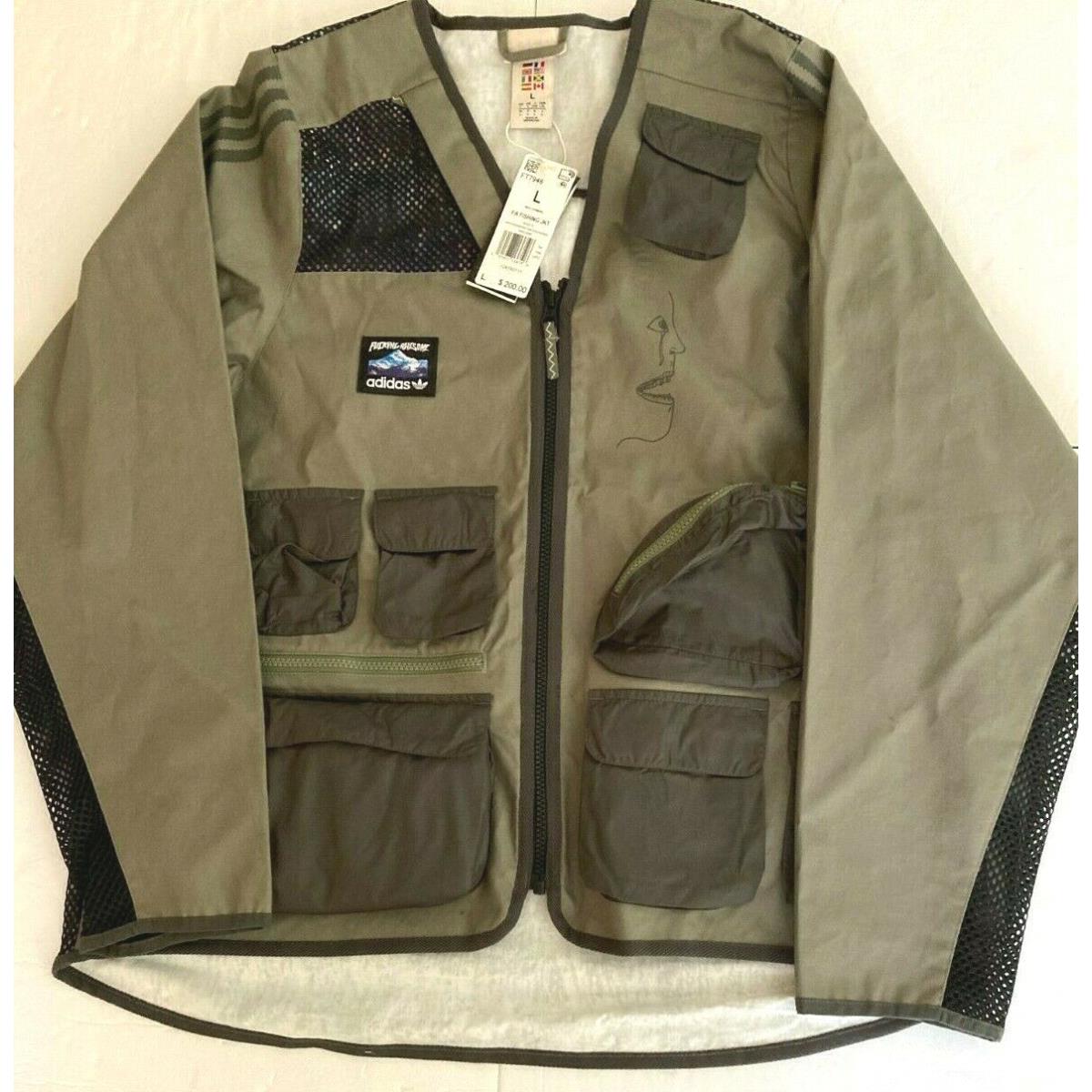Adidas FA Fishing Jacket Legacy Green FT7946 Men`s Size Large