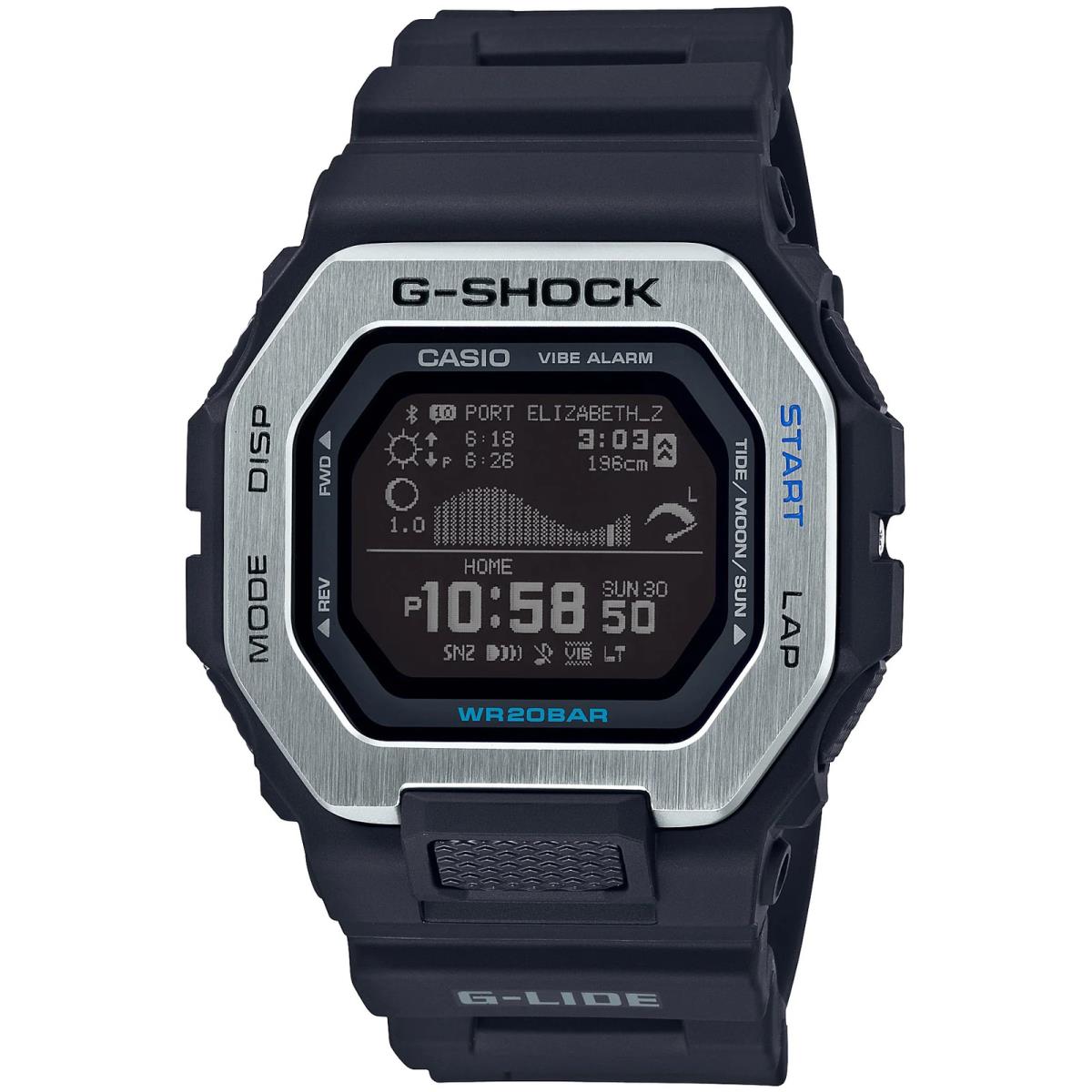 G-shock G-lide Tidal Connected GBX100-1 Black Silver Watch