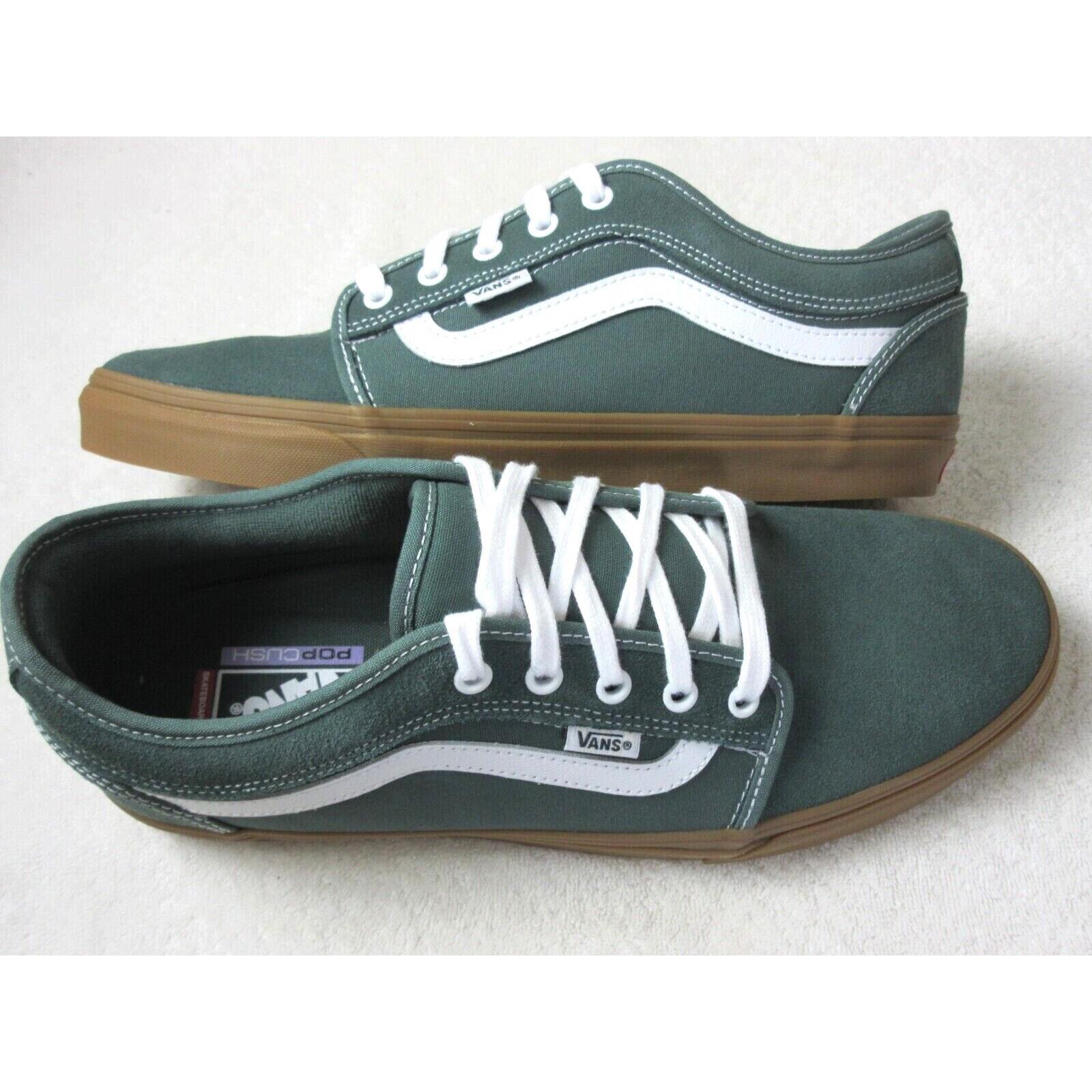 Vans Men`s Chukka Low Sidestripe Jungle Green Gum Canvas Suede Shoes Size 13