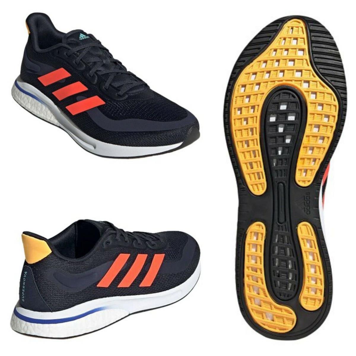 Adidas Supernova Men`s Running Shoe Legend Ink Solar Red Size 10