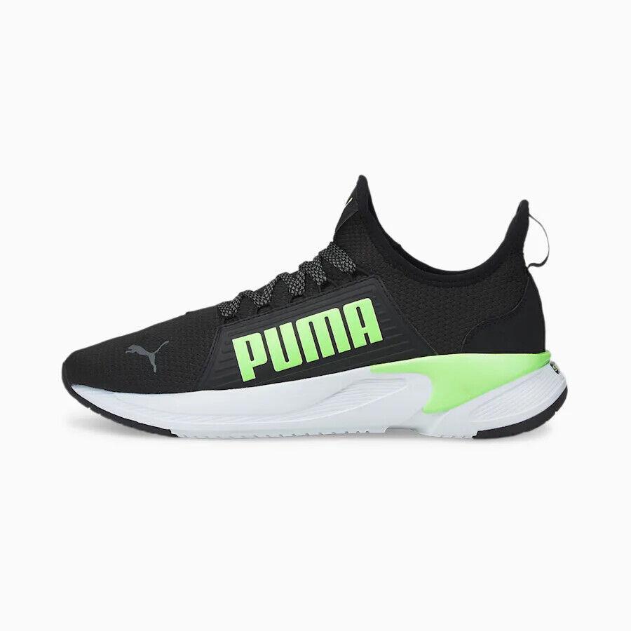 Puma Men`s Softride Premier Slip-on Running Shoes Multi-color Sz 9 10 Black-Fizzy Lime