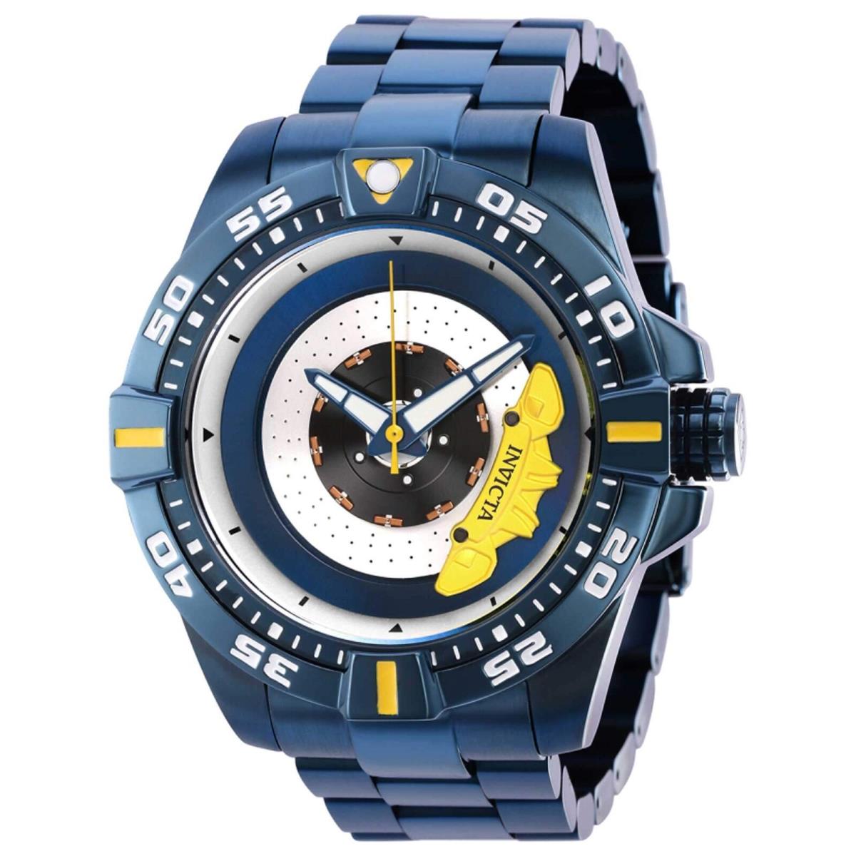 Invicta Men`s Watch S1 Rally Automatic Silver Tone and Blue Dial Bracelet 37051 - Dial: Blue, Silver, Band: Blue