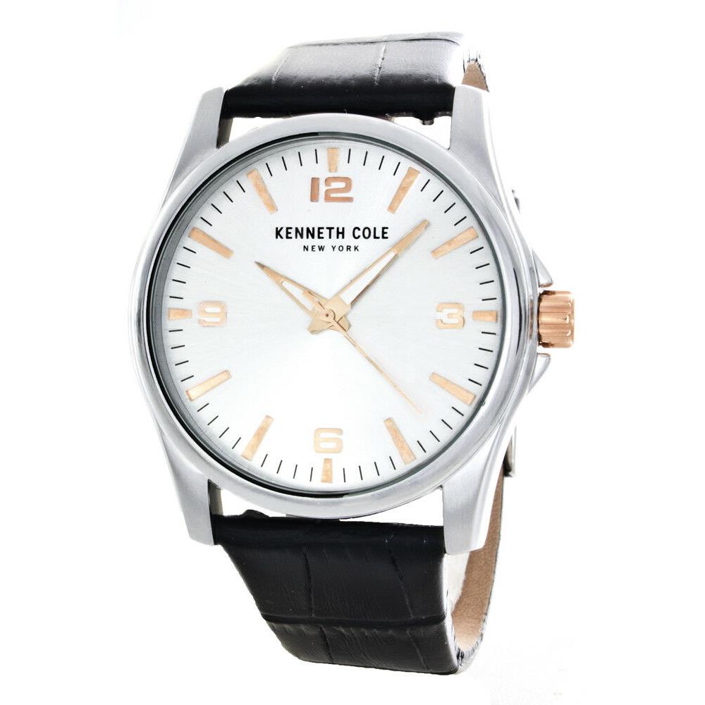 Kenneth Cole York Silver Dial Two Leather Band Set Men`s Watch 10031381