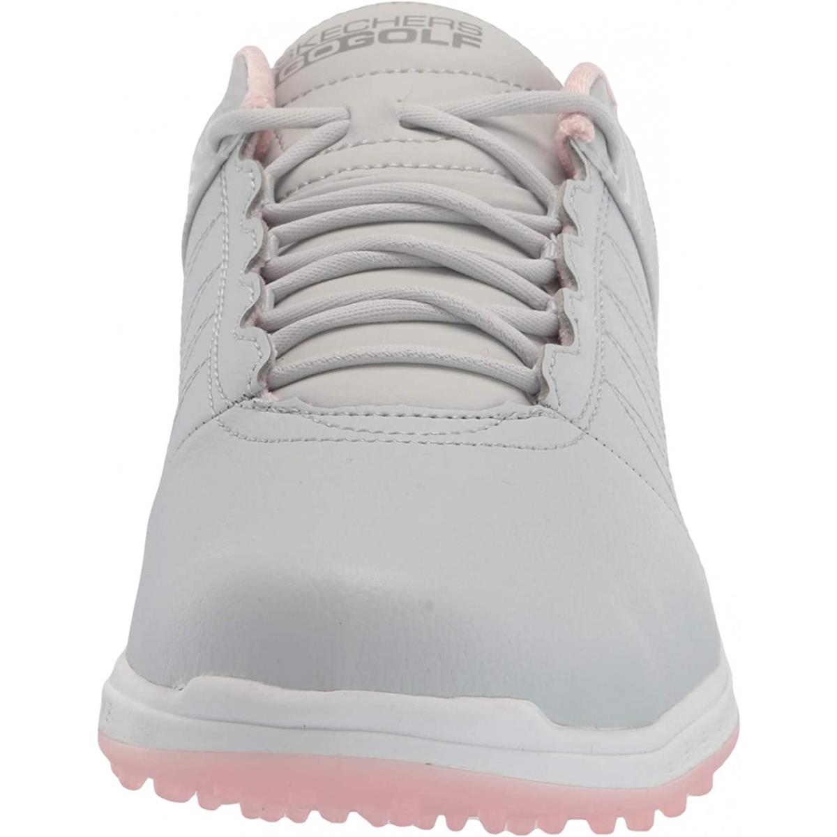 Skechers Women`s Go Pivot Spikeless Golf Shoe - Light Gray/Pink