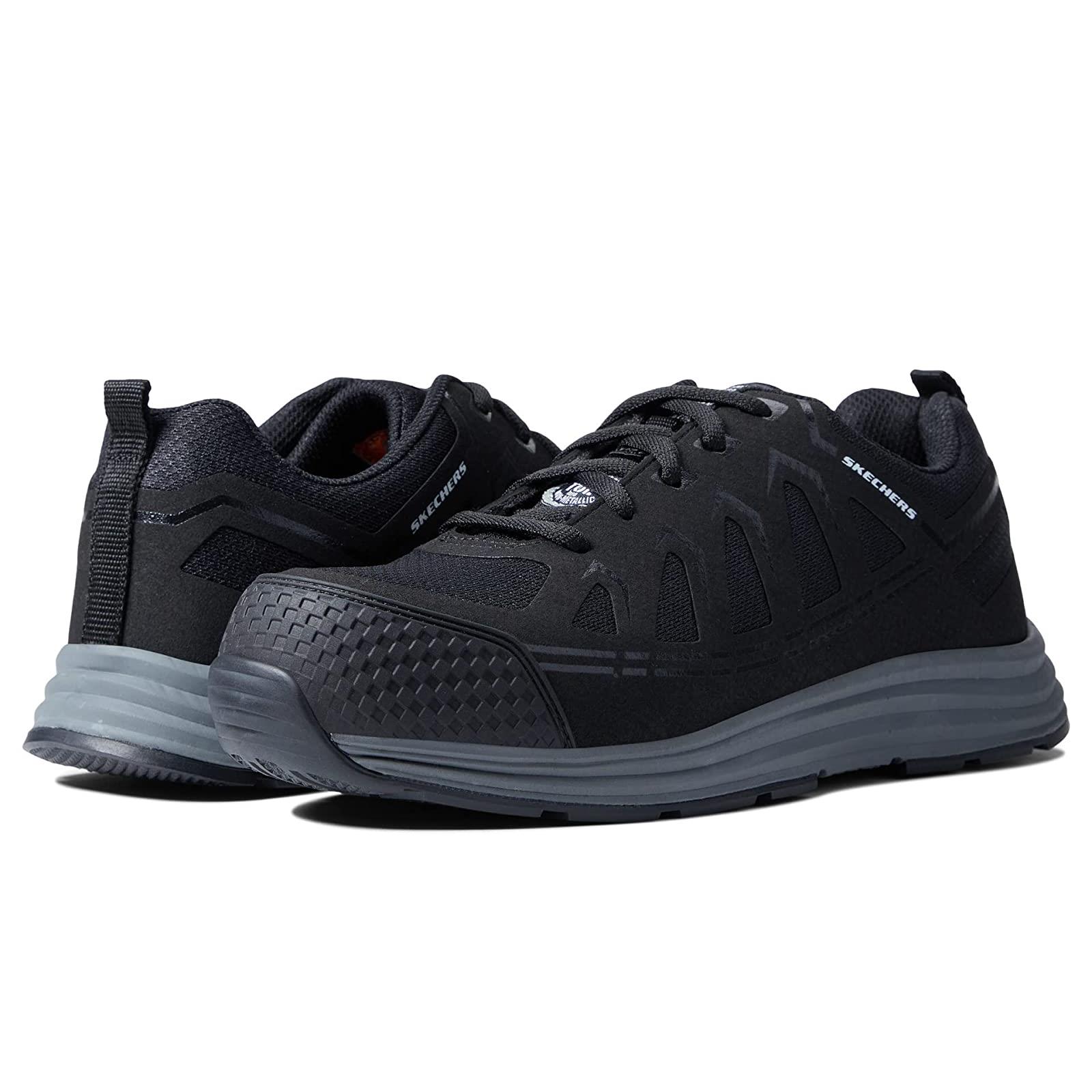 Man`s Sneakers Athletic Shoes Skechers Work Malad II - Comp Toe Black
