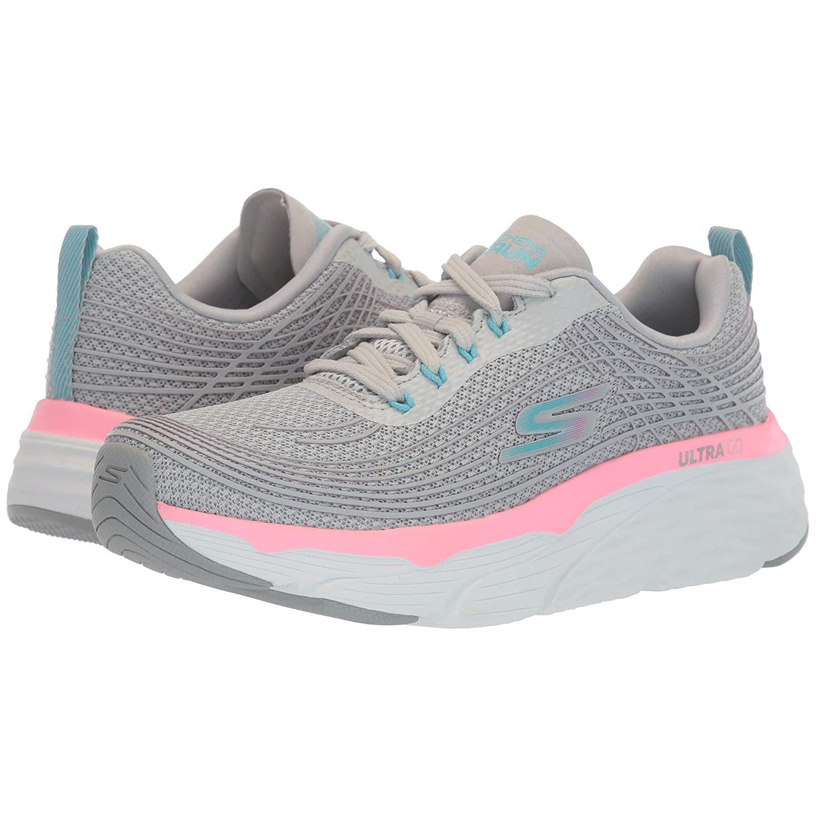 Woman`s Sneakers Athletic Shoes Skechers Max Cushion - 17693 Gray/Pink