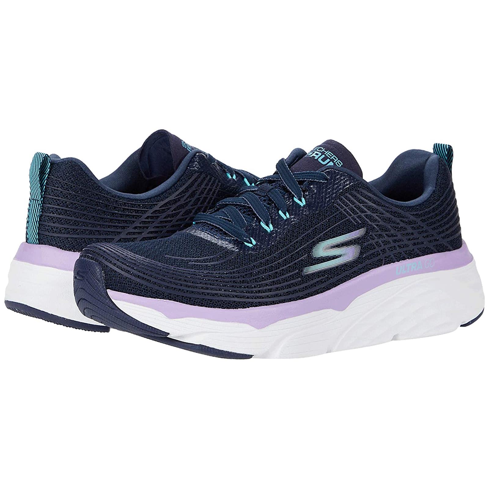 Woman`s Sneakers Athletic Shoes Skechers Max Cushion - 17693 Navy/Lavender