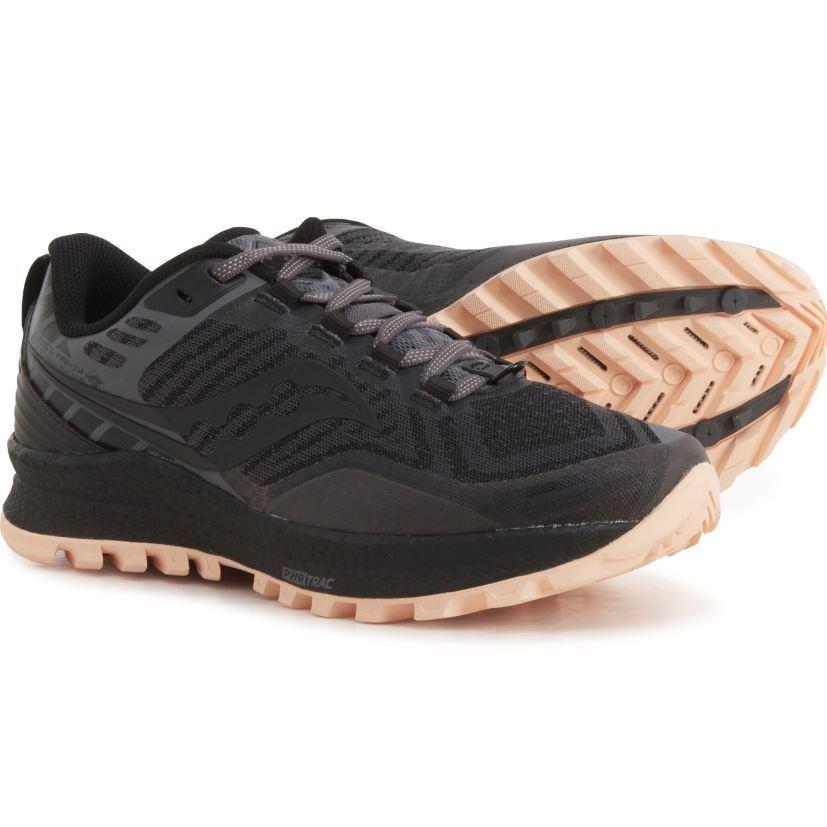 Women`s Saucony Xodus 11 Black Garvel Trail Running Trainers Shoes S10638-45